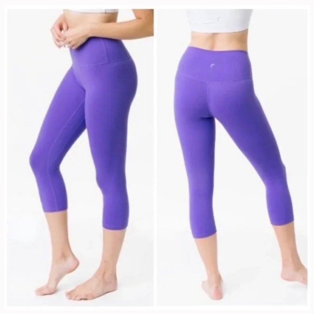 Vibrant Purple Women's Yoga Leggings Zyia Ascend capri pants 8-10 workout - Picture 4 of 8